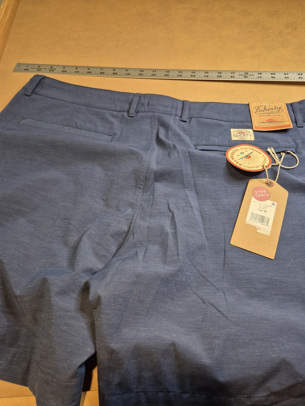 Faherty Navy Blue Flat-Front Performance Shorts 4567/7
